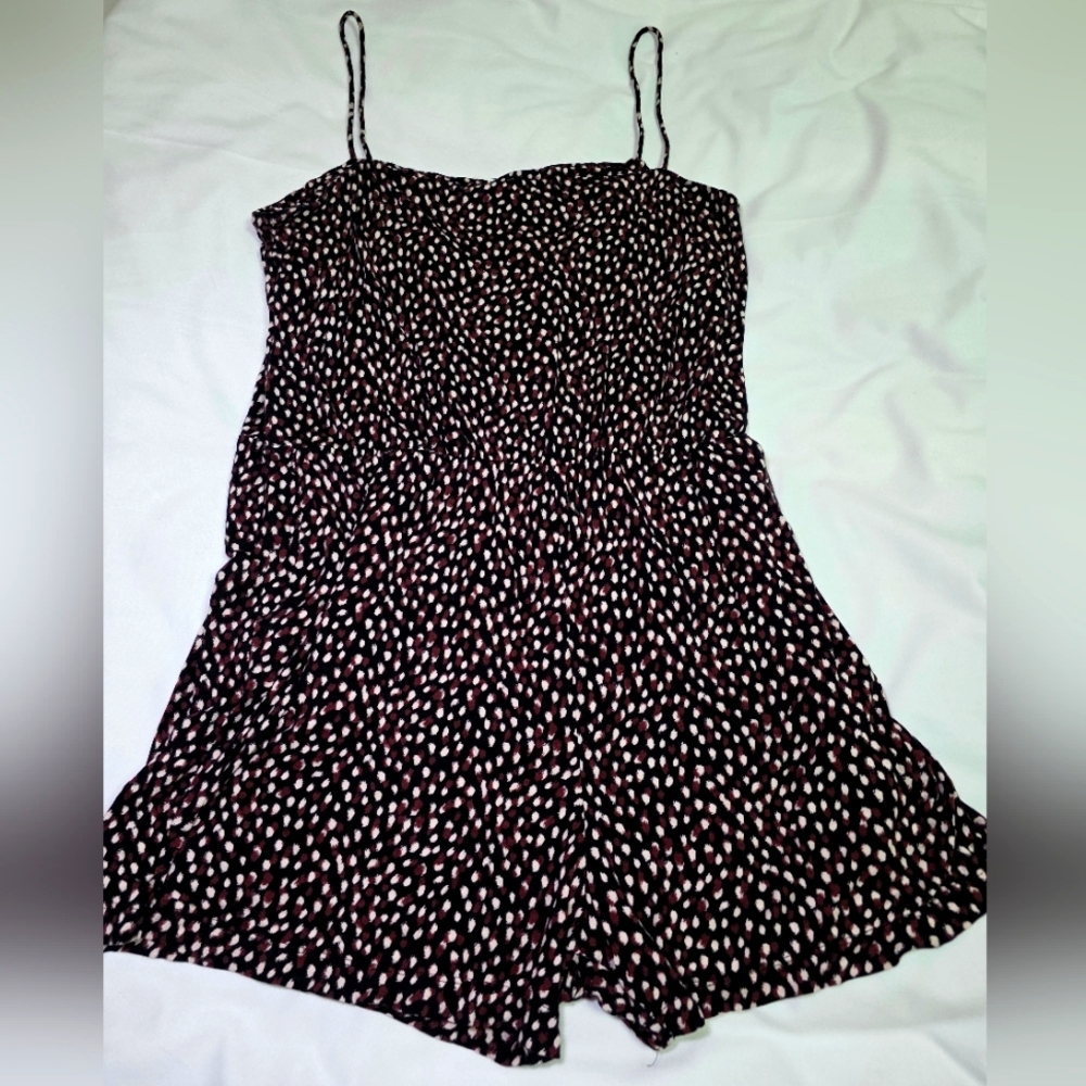 H&M Shorts Romper w/Pockets- Women's Size XL Purple Polka Dot